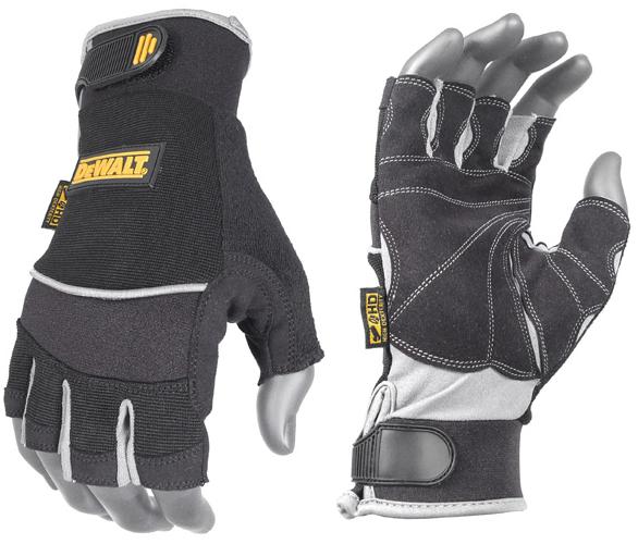 DeWalt DPG230 Gloves Fingerless Technicians Synthetic Leather
